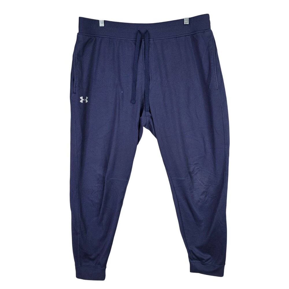 Mens Under Armour Loose Fit Navy Blue Joggers Drawstring Elastic Waist Size XL